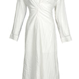 Sandro Women's White V-Neck Long Sleeve Dress Size 36 FR 8 UK 4 US SFPRO02909