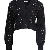Sandro Women's Black Beaded Wool Cardigan Size 40 FR 12 UK 8 US SFPCA00671