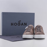 Hogan Men's Brown Suede Rebel H Punzonato Sneakers Size 40 EU 6.5 UK 8 US