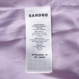 Sandro Paris Women's Purple Belted Button Quilted  Jacket Size 42 XL UK 14
