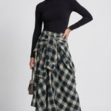 Maje Women's Black Check Asymmetric Dress Size 34 FR 6 UK 2 US MFPRO02719