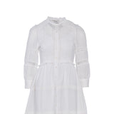 Sandro Women's Ecru Lace Linen Blend Dress Size 38 FR 10 UK 6 US SFPRO02902