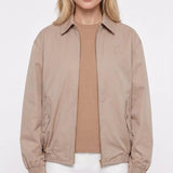 Sandro Damen-Parka, kurz, beige, mit Logo-Aufnäher, Größe 36, FR 8, UK 4, US SFPOU00609