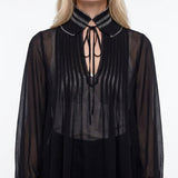Sandro Women's Black Long Sleeve Blouse Size 34 FR 6 UK 2 US SFPTO00542