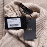 Maje Beiger Damenpullover mit hohem Kragen aus einer Mischung aus Wolle , Größe 36 (FR), 8 (UK), 4 (US), MFPPU00520