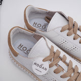 Hogan Men's White Allacciato H Forata Leather Sneakers Size 38 EU 5 UK 6.5 US
