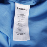 Sandro Women's Blue Long Sleeve Cotton Shirt Size 34 FR 6 UK 2 US SFPCM00956