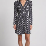 Sandro Women's Black Printed Viscose Short Dress Size 36 FR 8 UK 4 US SFPRO02039