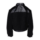 Maje Women's Black Vinyl Tweed Jacket Size 40 FR 12 US 8 US MFPVE00412