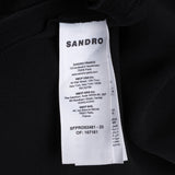 Sandro Damenkleid, schwarz, mit V-Ausschnitt und Smok-Details, kurz, Größe 34 FR, 4 UK, 2 US, SFPRO02481
