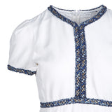 Sandro Women's White Short Sleeve V-Neck Dress Size 34FR 6UK 2US SFPRO01160