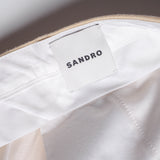 Sandro Men's Beige Linen Blend Straight Suit Trousers Size 42 SHPPA01342