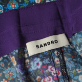 Sandro Women's Blue Floral Satin Trousers Size 40 FR 12 UK 8 US SFPPA01131