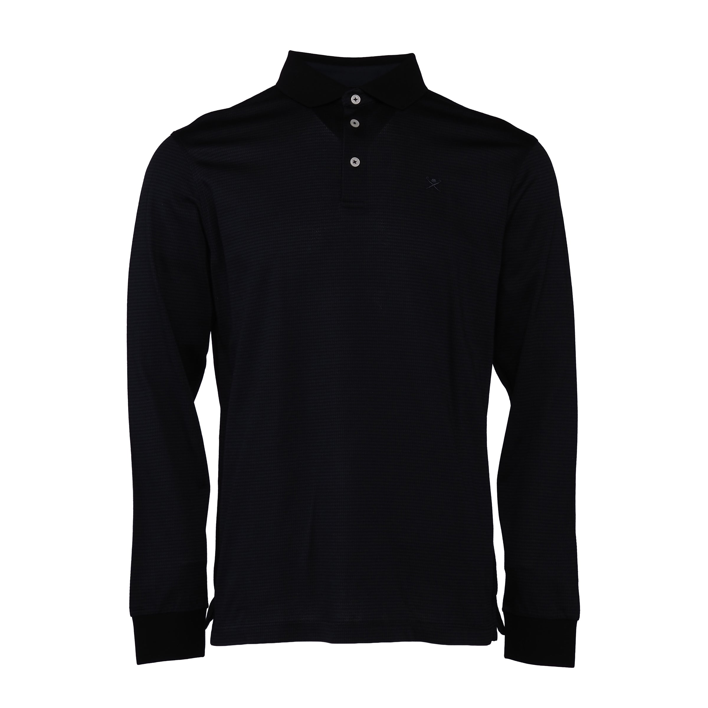 Hackett London Men's Black Long Sleeve Cotton Polo Shirt Size M HM550913