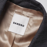 Sandro Damenjacke, dunkelgrau, kurz geschnitten, Größe 40, FR 12, UK 8, US SFPVE00749