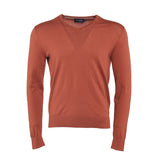 Hackett London Men's Orange Knit V-Neck Cashmere Blend Sweater Size S HM702784