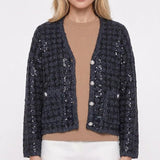 Maje Women's Grey Oversized Sequins Wool Cardigan Size 36 FR 8UK 4US MFPCA00322