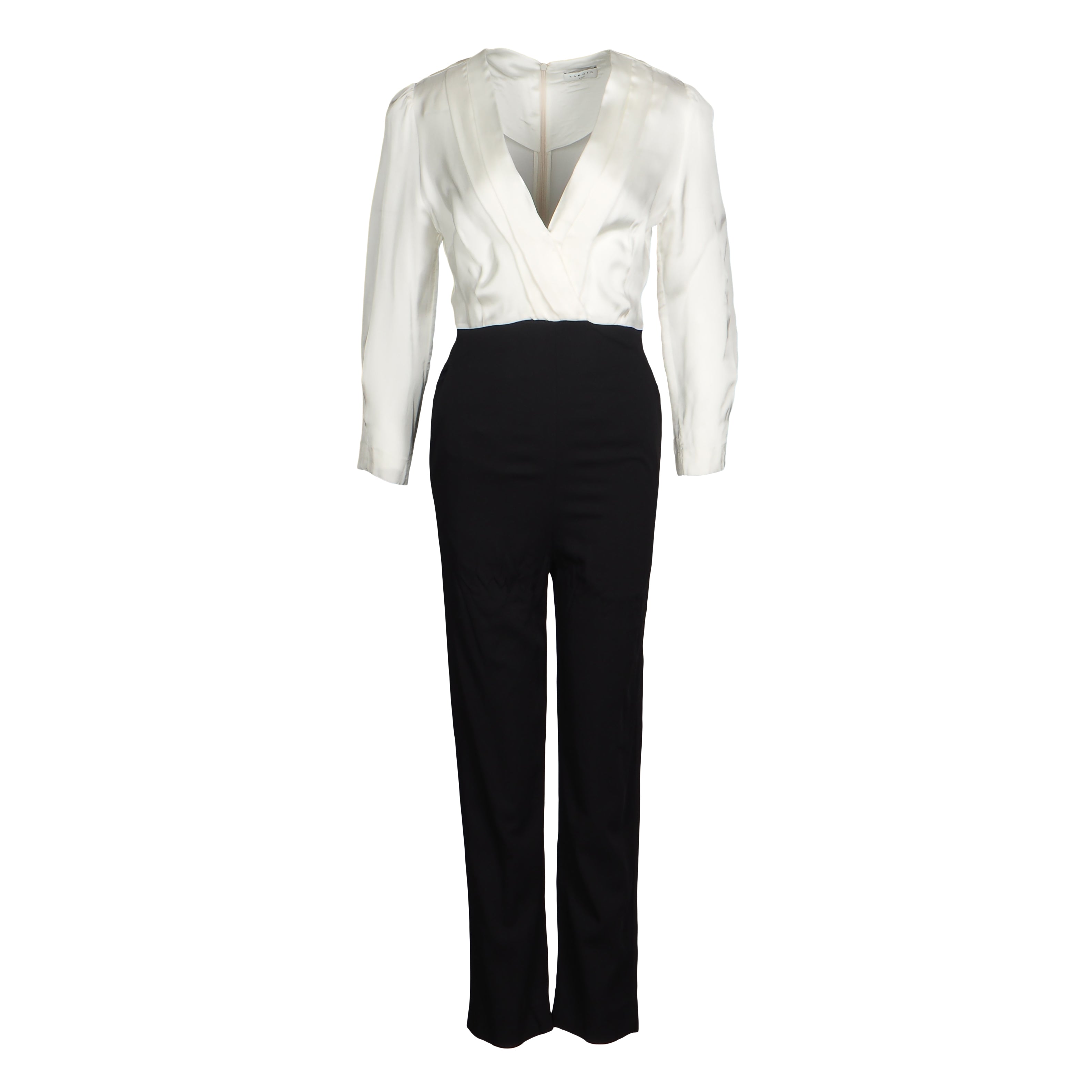 Sandro Women's Black Long Sleeve Viscose Jumpsuit Size 36 FR 8 UK 4US SFPCO00040