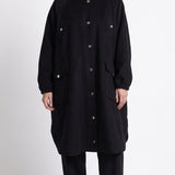 Maje Women's Black Wool Blend Oversized Coat Size 36 FR 8 UK 4 US MFPOU00913