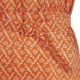 Sandro Women's Orange Floral Satin Short Dress Size 40 FR 12 UK 8 US SFPRO02264