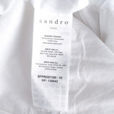 Sandro Women's White Short Sleeve V-Neck Dress Size 34FR 6UK 2US SFPRO01160