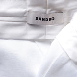 Sandro Paris Women's White Wide Leg Trousers Size 40 FR 12 UK 8 US SFPPA01132