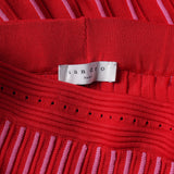 Sandro Paris Women's Red Knitted Striped Long Skirt Size 36 FR 8 UK 4 US J2453E