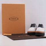 Tod's Women's White Black Gomma T50 Bucature Lace Ups Size 38 EU 5 UK 8 US