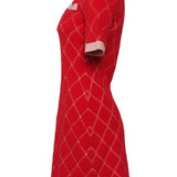 Maje Women's Red Knit Rhinestone Short Dress Size 36 FR 8 UK 4 US MFPRO02207