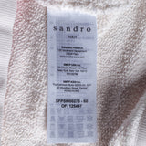 Sandro Paris Rosa besticktes Baumwoll-Sweatshirt für Damen, Größe 0 XS, SFPSW00275