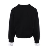 Maje Women's Black Lace Details Sweatshirt Size 36 FR 8 UK 4 US MFPSW00120