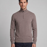 Hackett London Men's Brown Knit Zip Cashmere Blend Sweater Size XL HM702833