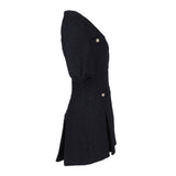 Maje Schwarzes, kurzes Damenkleid aus einer Tweed-Mischung ( Wolle ), Größe 38 (FR), 10 (UK), 6 (US), Artikelnummer MFPRO02571
