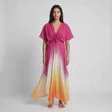 Maje Women's Pink Tie And Die Asymmetric Dress Size 34 FR 6 UK 2 US MFPRO02375
