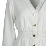Sandro Women's White Smocked Short Dress Size 38 FR 10 UK 6 US SFPRO02388