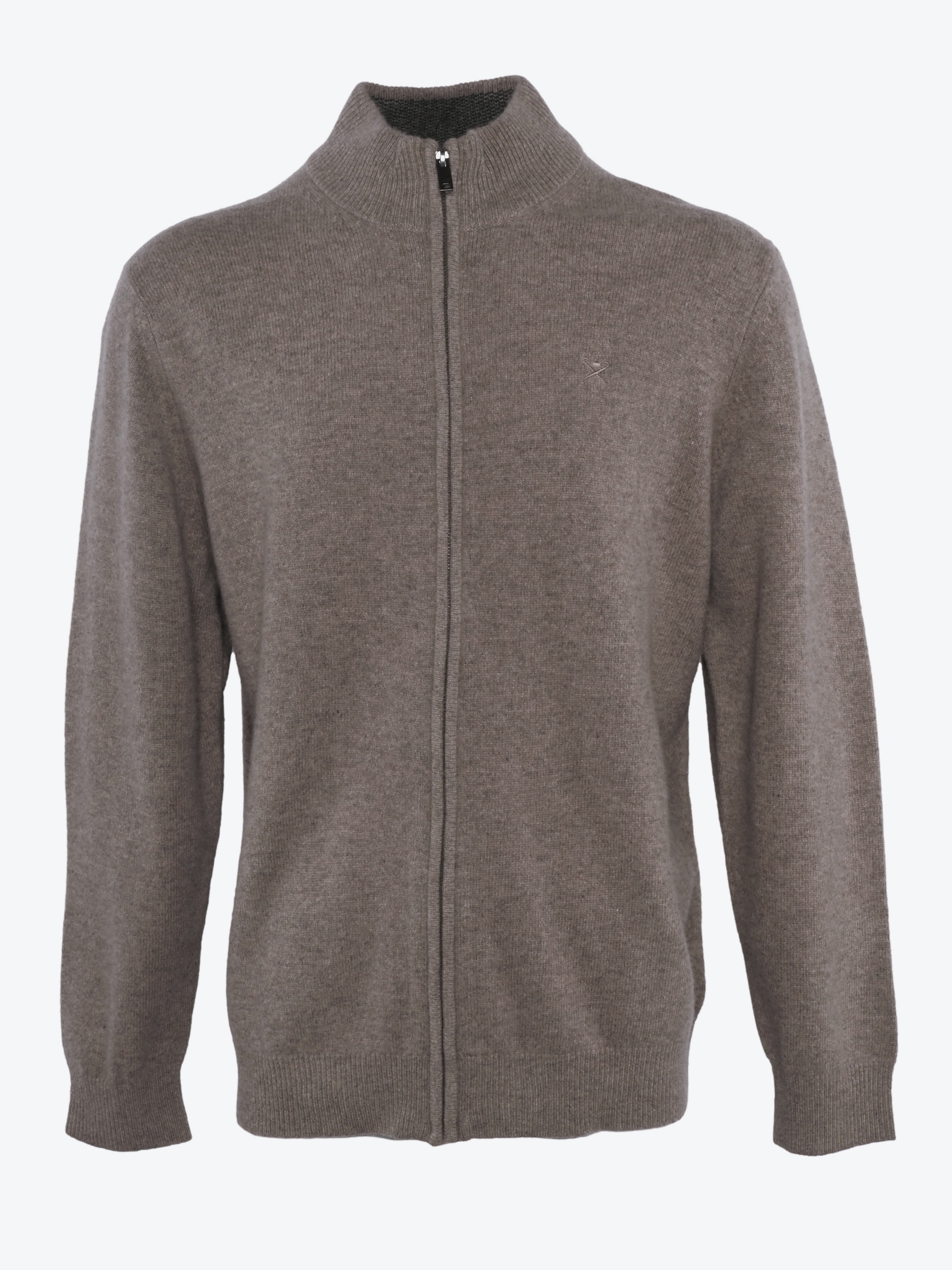 Hackett London Men's Brown Full Zip 100% Wool Sweater Size 3XL HM702830