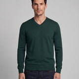 Hackett London Men's Green Knit V-Neck Wool & Silk Sweater Size XS HM702835