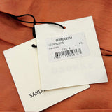 Sandro Damenkleid aus Satin mit V-Ausschnitt in Orange, Größe 40FR, 12UK, 8US, SFPRO02553