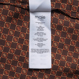 Maje Women's Brown Long Sleeve Satin Shirt Size 38 FR 10 UK 6 US MFPCM00341