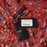 Maje Women's Red 100% Viscose Leopard Print Midi Dress Size 1 S 8 H18RIVELE