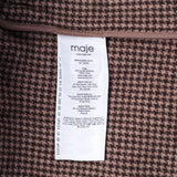 Maje Women's Brown Houndstooth Wool Oversized Coat Size 34 FR 6UK 2US MFPOU00890