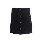 Sandro Women's Black Knit Wool Blend Skirt Size 38 FR 10 UK 6 US SFPJU00954