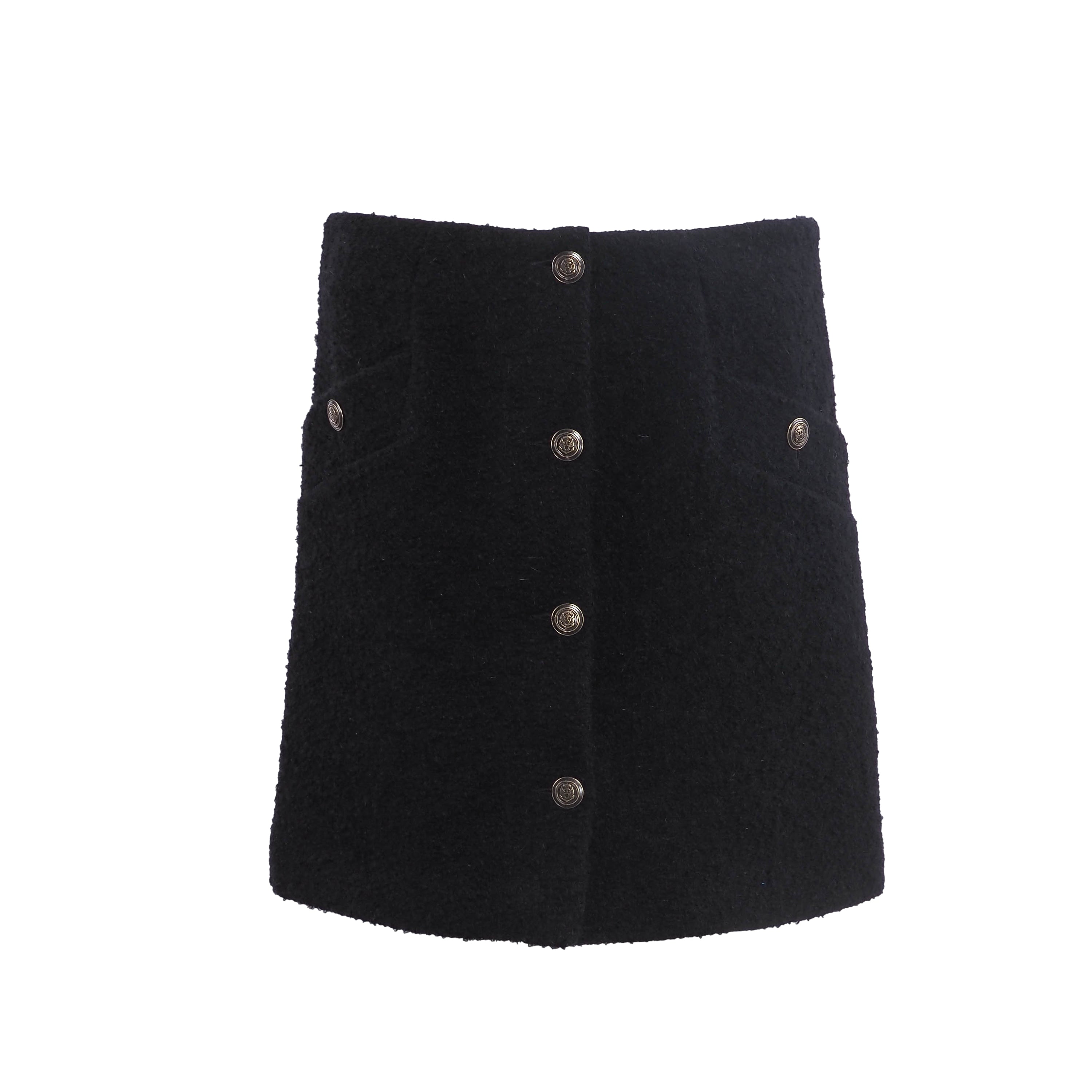 Sandro Women's Black Knit Wool Blend Skirt Size 38 FR 10 UK 6 US SFPJU00954