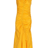 Sandro Women's Orange Long Gathered Dress Size 34 FR 6 UK 2 US SFPRO02783