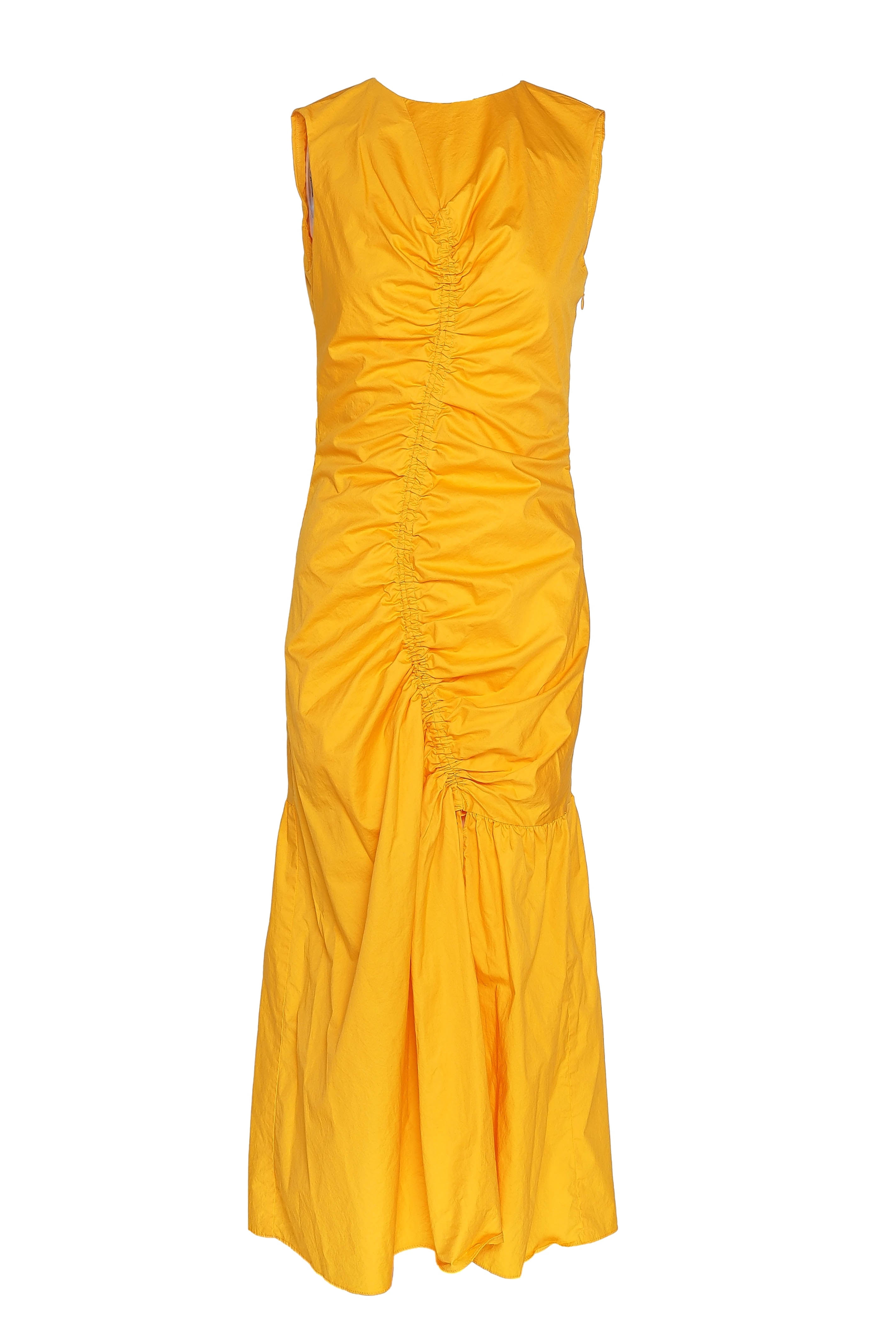 Sandro Women's Orange Long Gathered Dress Size 34 FR 6 UK 2 US SFPRO02783