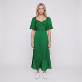 Sandro Women's Green Rhinestones Long Dress Size 38 FR 10 UK 6 US SFPRO02951