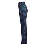 Sandro Women's Blue Floral Satin Trousers Size 40 FR 12 UK 8 US SFPPA01131