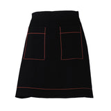 Sandro Paris women's Black Knit A-Line Short Skirt Size 3 L 12 SFPJU00267