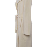 Maje Women's Ecru Wool Blend Belted Coat Size 36 FR 8 UK 4 US MFPOU00910