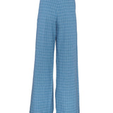 Sandro Women's Blue Wide Leg Tweed Trousers Size 42 FR 14 UK 10 US SFPPA01377